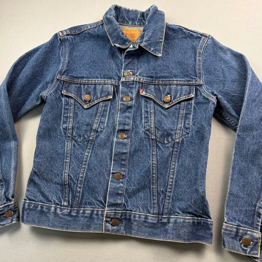 VIntage 1980s Levi's Type III Trucker Jean Jacket Medium Wash Denim Womens Small - Picture 5 of 9